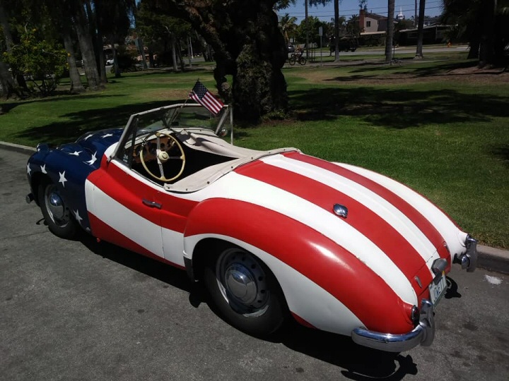 Jowett Jupiter in USA flag livery