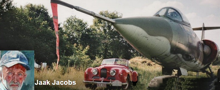 Jowett Jupiter with fighter jet plane